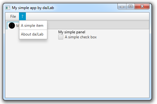Screen capture of our simple graphical user interface.